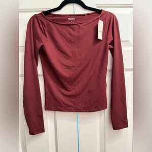 Hollister NWT Women's Burgundy Long Sleeve Top
